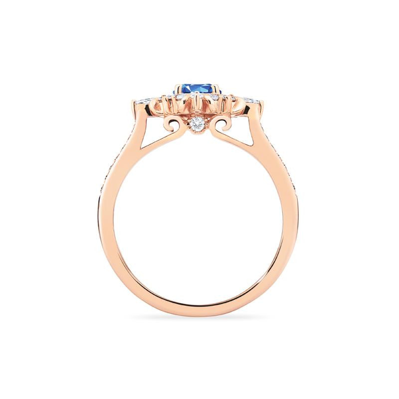 Alessandra | Art Deco Oval Cut Ring in Lab Blue Sapphire – Michellia ...