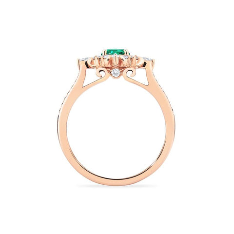 [Alessandra] Art Deco Oval Cut Ring in Lab Emerald Women's Ring michelliafinejewelry   