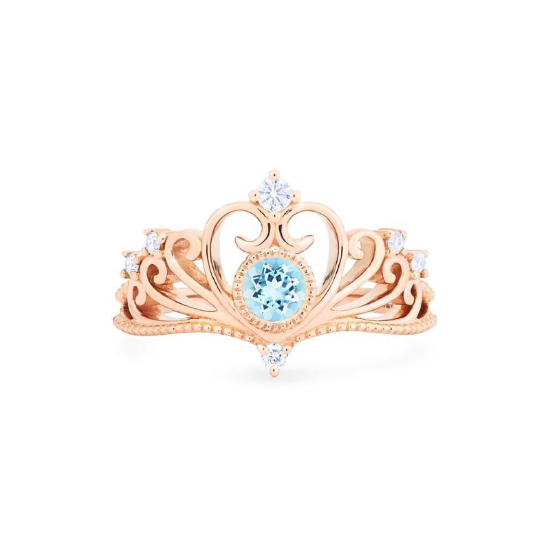 [Ingrid] Swan Lovers Tiara Ring in Aquamarine Women's Ring michelliafinejewelry   