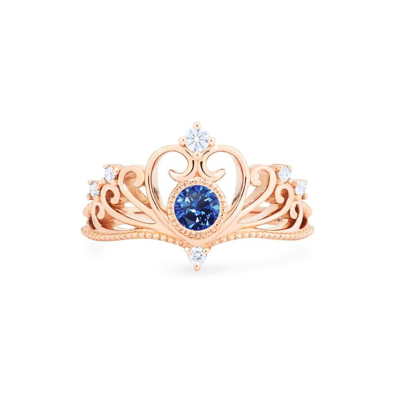 [Ingrid] Swan Lovers Tiara Ring in Lab Blue Sapphire Women's Ring michelliafinejewelry   