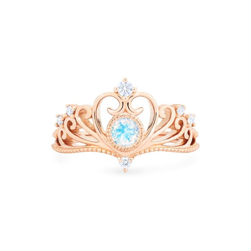 [Ingrid] Swan Lovers Tiara Ring in Moonstone Women's Ring michelliafinejewelry   
