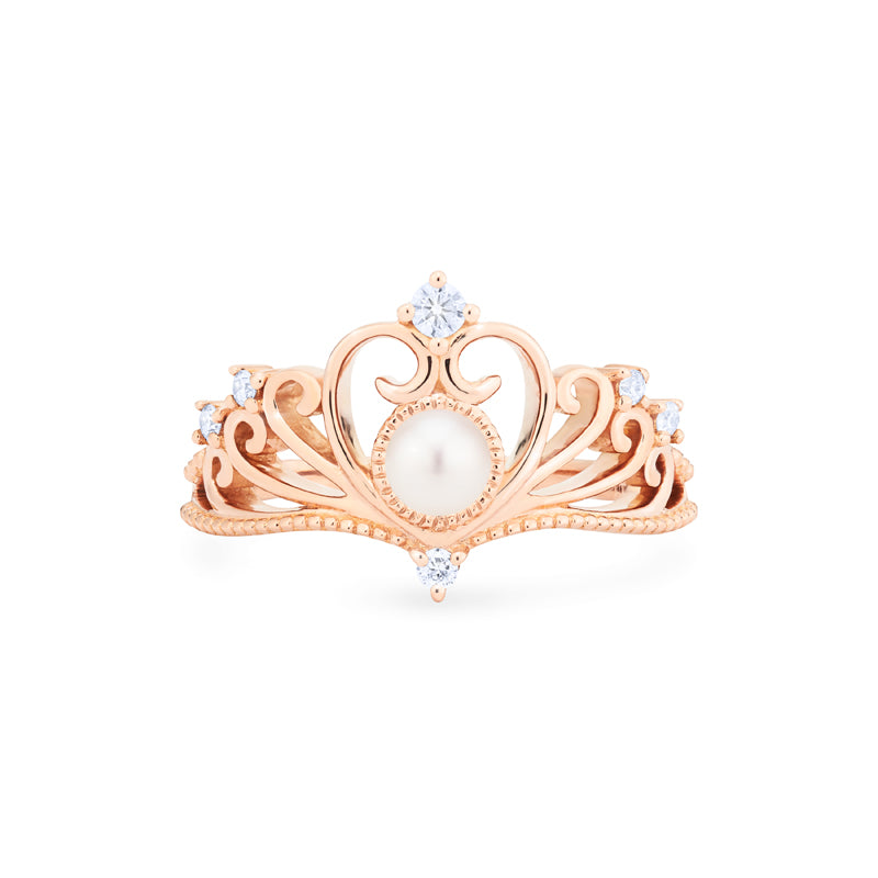 [Ingrid] Swan Lovers Tiara Ring in Akoya Pearl Women's Ring michelliafinejewelry   