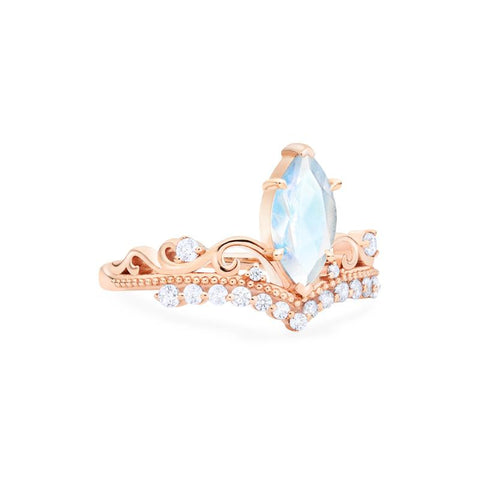 [Windsor] Heirloom Crown Marquise Cut Ring in Moonstone Women's Ring michelliafinejewelry   