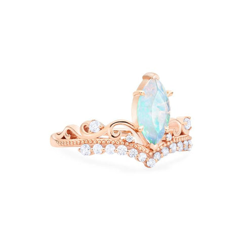 [Windsor] Heirloom Crown Marquise Cut Ring in Opal Women's Ring michelliafinejewelry   