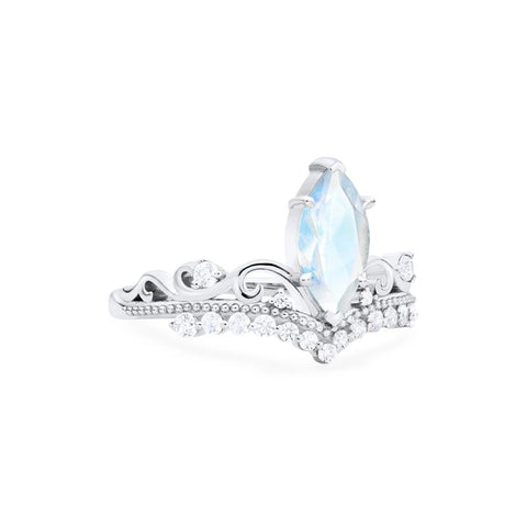 [Windsor] Heirloom Crown Marquise Cut Ring in Moonstone Women's Ring michelliafinejewelry   