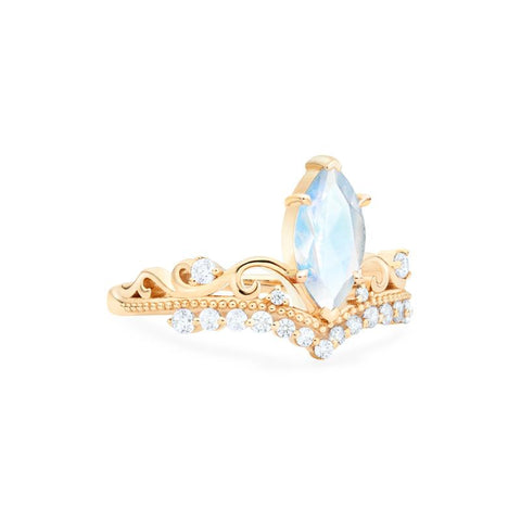 [Windsor] Heirloom Crown Marquise Cut Ring in Moonstone Women's Ring michelliafinejewelry   