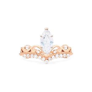 [Windsor] Heirloom Crown Marquise Cut Ring in Moissanite / Diamond Women's Ring michelliafinejewelry   
