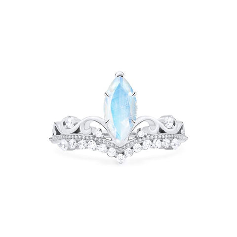 [Windsor] Heirloom Crown Marquise Cut Ring in Moonstone Women's Ring michelliafinejewelry   