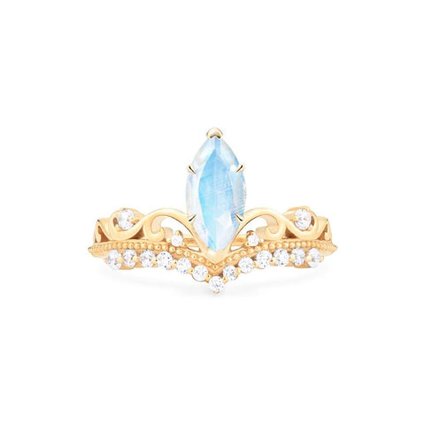 [Windsor] Heirloom Crown Marquise Cut Ring in Moonstone Women's Ring michelliafinejewelry   