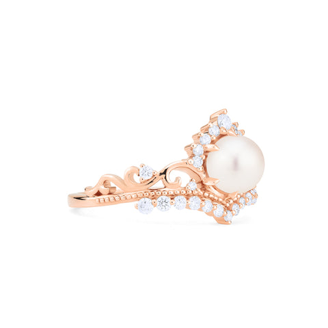 [Theia] Heirloom Crown Ring in Akoya Pearl Women's Ring michelliafinejewelry   
