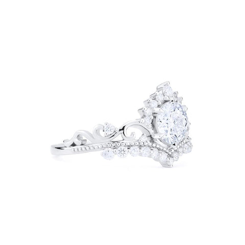 [Theia] Heirloom Crown Engagement Ring in Moissanite / Diamond Women's Ring michelliafinejewelry   