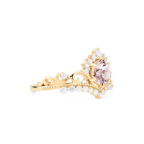 [Theia] Heirloom Crown Ring in Morganite Women's Ring michelliafinejewelry   