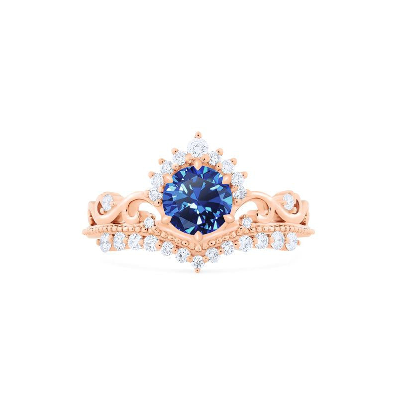 [Theia] Heirloom Crown Ring in Lab Blue Sapphire Women's Ring michelliafinejewelry   