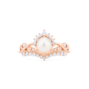 [Theia] Heirloom Crown Ring in Akoya Pearl Women's Ring michelliafinejewelry   