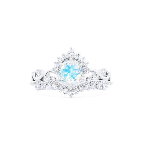 [Theia] Heirloom Crown Engagement Ring in Moonstone Women's Ring michelliafinejewelry   