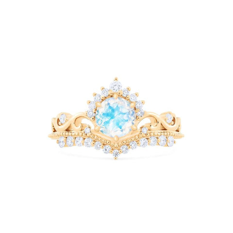 [Theia] Heirloom Crown Engagement Ring in Moonstone Women's Ring michelliafinejewelry   