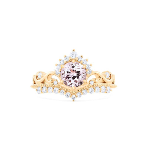 [Theia] Heirloom Crown Ring in Morganite Women's Ring michelliafinejewelry   