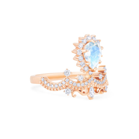 [Angelique] Venetian Crown Engagement Ring in Moonstone Women's Ring michelliafinejewelry