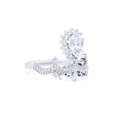 [Angelique] Venetian Crown Engagement Ring in Diamond / Moissanite Women's Ring michelliafinejewelry