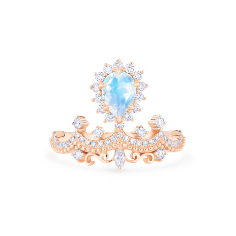 [Angelique] Venetian Crown Engagement Ring in Moonstone Women's Ring michelliafinejewelry