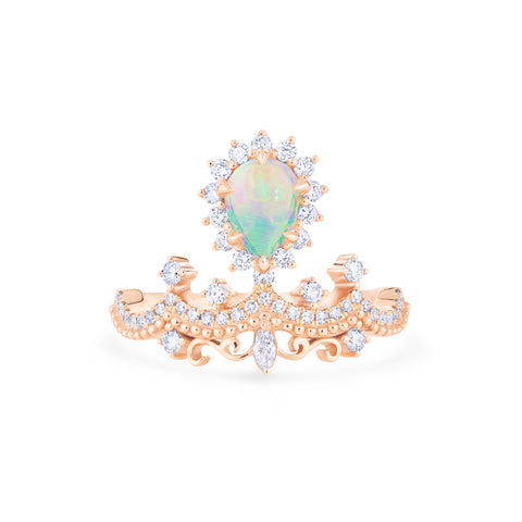 [Angelique] Venetian Crown Chandelier Ring in Australian Opal Women's Ring michelliafinejewelry