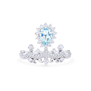 [Angelique] Ready-to-Ship Guardian Angel Chandelier Ring in Aquamarine Women's Ring michelliafinejewelry   