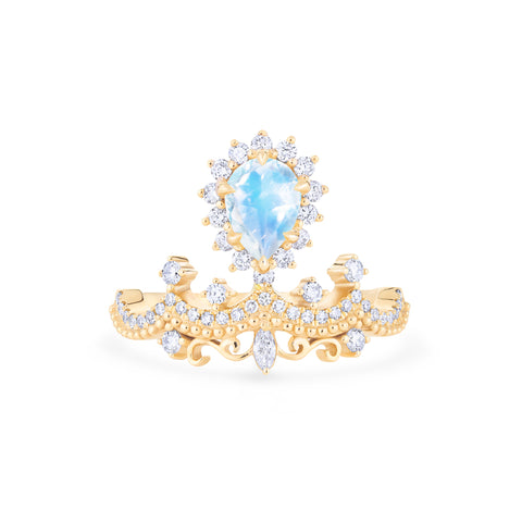 [Angelique] Venetian Crown Engagement Ring in Moonstone Women's Ring michelliafinejewelry