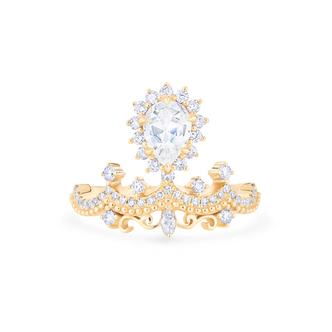 [Angelique] Venetian Crown Engagement Ring in Diamond / Moissanite Women's Ring michelliafinejewelry