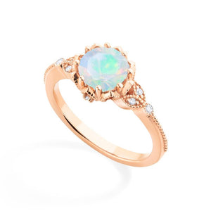 [Evanthe] Vintage Floral Engagement Ring in Opal Women's Ring michelliafinejewelry   