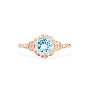 [Evanthe] Vintage Floral Ring in Aquamarine Women's Ring michelliafinejewelry   