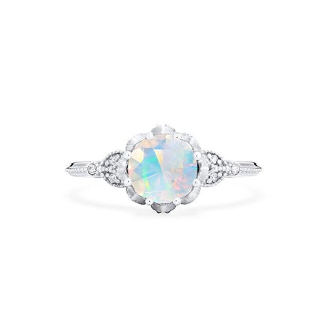 [Evanthe] Vintage Floral Engagement Ring in Opal Women's Ring michelliafinejewelry   