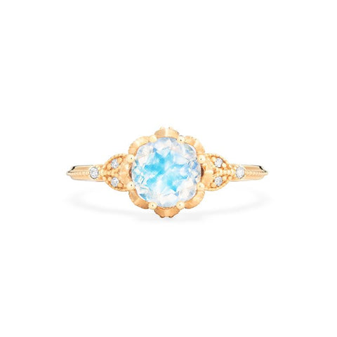 [Evanthe] Vintage Floral Engagement Ring in Moonstone Women's Ring michelliafinejewelry   