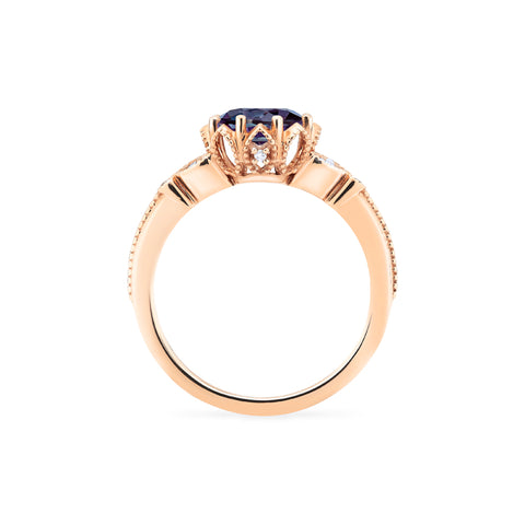 [Evanthe] Vintage Floral Engagement Ring in Lab Alexandrite Women's Ring michelliafinejewelry   