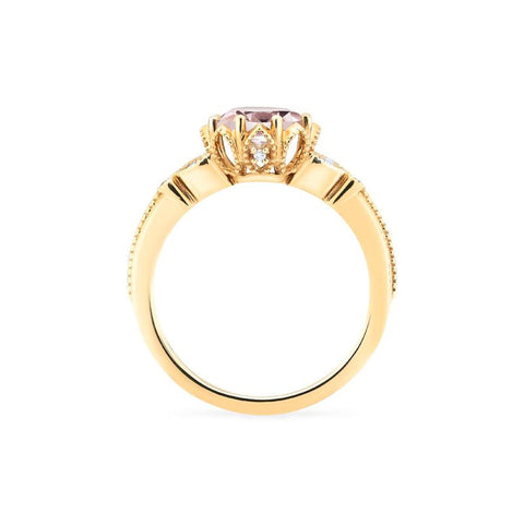 [Evanthe] Vintage Floral Engagement Ring in Morganite Women's Ring michelliafinejewelry   