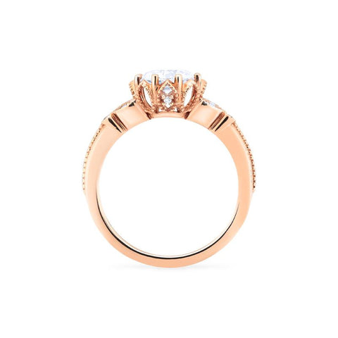 [Evanthe] Vintage Floral Engagement Ring in Diamond / Moissanite Women's Ring michelliafinejewelry   