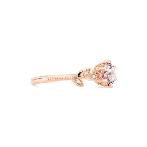 [Dahlia] Petite Floral Engagement Ring in Morganite Women's Ring michelliafinejewelry   