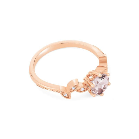 [Dahlia] Petite Floral Engagement Ring in Morganite Women's Ring michelliafinejewelry   