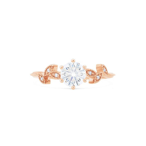 [Dahlia] Petite Floral Engagement Ring in Diamond / Moissanite Women's Ring michelliafinejewelry   