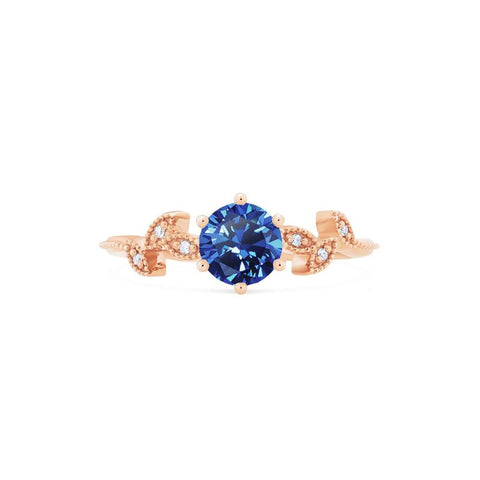 [Dahlia] Petite Floral Engagement Ring in Blue Sapphire Women's Ring michelliafinejewelry   