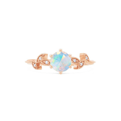 [Dahlia] Petite Floral Engagement Ring in Opal Women's Ring michelliafinejewelry   