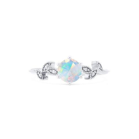 [Dahlia] Petite Floral Engagement Ring in Opal Women's Ring michelliafinejewelry   
