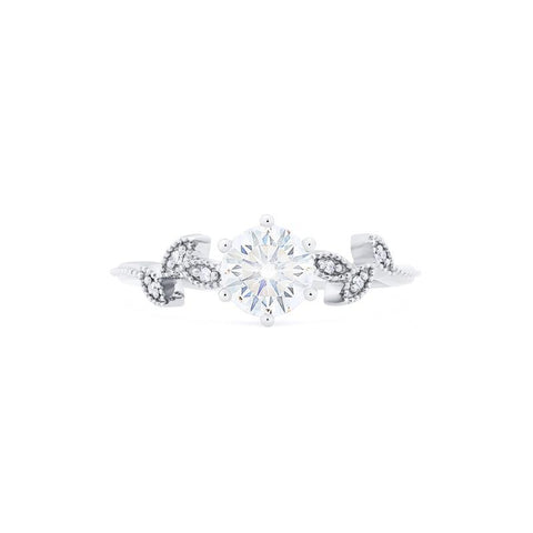 Dahlia | Petite Floral Ring in Moissanite – Michellia Fine Jewelry
