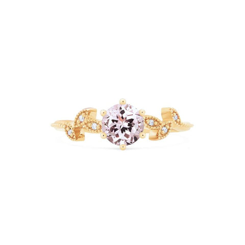 [Dahlia] Petite Floral Engagement Ring in Morganite Women's Ring michelliafinejewelry   