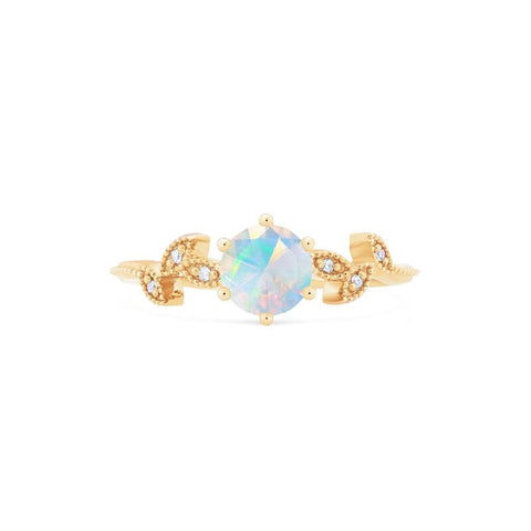 [Dahlia] Petite Floral Engagement Ring in Opal Women's Ring michelliafinejewelry   