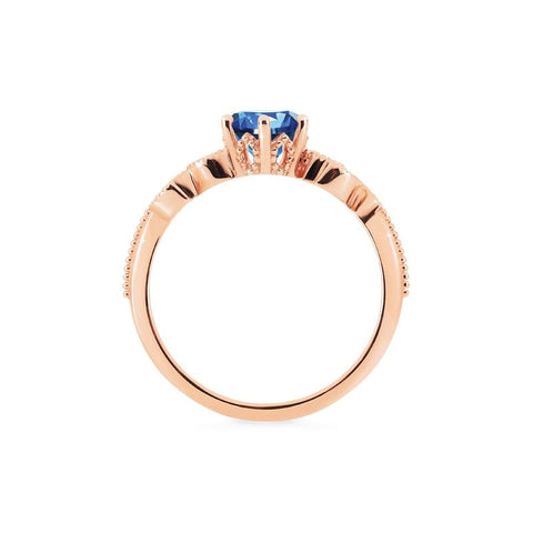 [Dahlia] Petite Floral Engagement Ring in Blue Sapphire Women's Ring michelliafinejewelry   