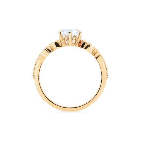 [Dahlia] Petite Floral Engagement Ring in Moonstone Women's Ring michelliafinejewelry   