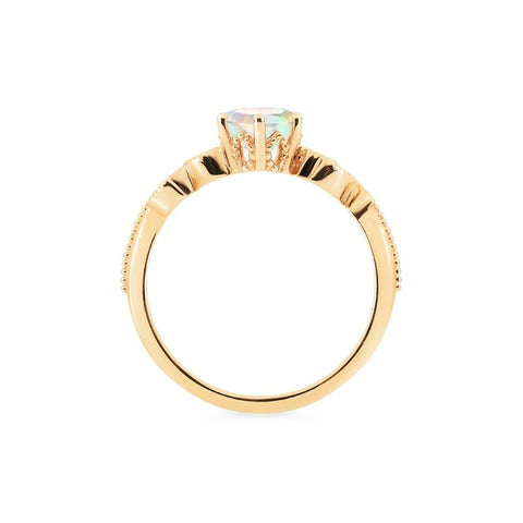 [Dahlia] Petite Floral Engagement Ring in Opal Women's Ring michelliafinejewelry   