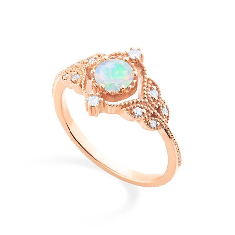[Adeline] Vintage Rose Ring in Opal Women's Ring michelliafinejewelry   