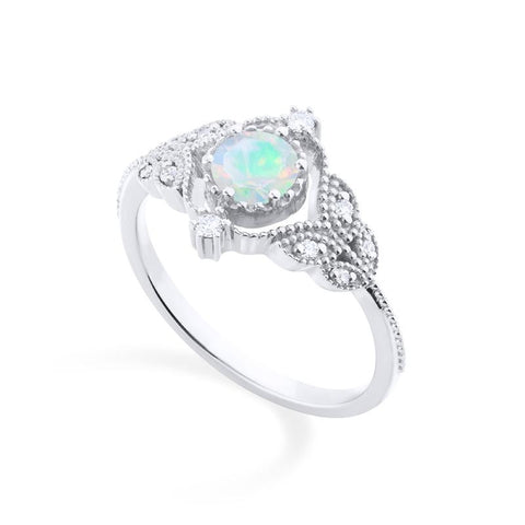 [Adeline] Vintage Rose Ring in Opal Women's Ring michelliafinejewelry   