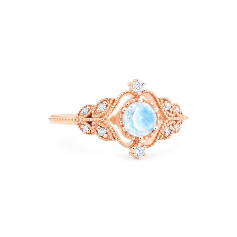 [Adeline] Vintage Rose Ring in Moonstone Women's Ring michelliafinejewelry   